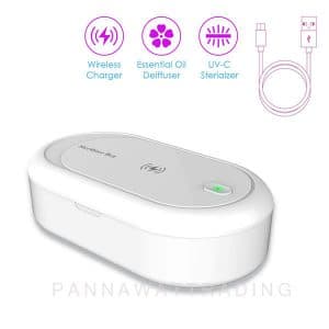 uv-c sterilizer box with wireless charger