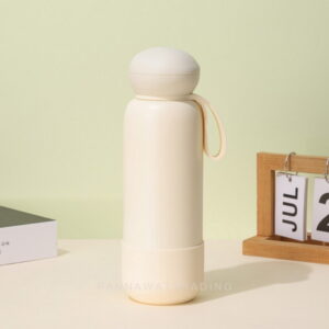 กระบอกน้ำพกพาเก็บความเย็น-ร้อนสีครีมoffwhite ดีไซน์ทรงกะทัดรัด