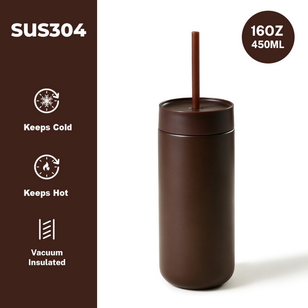 กระบอกน้ำสแตนเลสเก็บความร้อนและความเย็น 450ml สำหรับพกพาไปทำงาน
