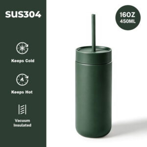 แก้วเก็บอุณหภูมิ SUS304 ดีไซน์ทรงสูง 450ml สำหรับใช้ที่ออฟฟิศและระหว่างเดินทาง