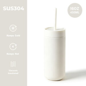 กระบอกน้ำเก็บอุณหภูมิ 450ml 16oz พร้อมหลอด เหมาะสำหรับสกรีนโลโก้และทำ Corporate Gift